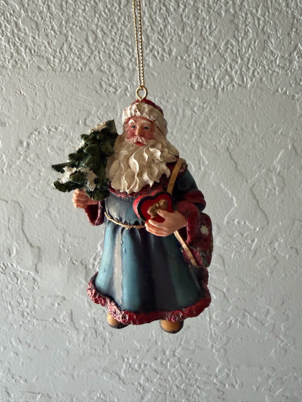 Blue and Red Santa Claus Hanging Ornament - Holiday Home Décor